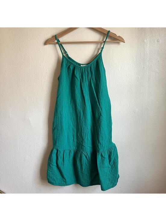 Universal Thread Dresses & Skirts - Fairy Cottage Boho Kelly Green Gauzy Drop Waist Pockets Cotton Midi Sundress XS